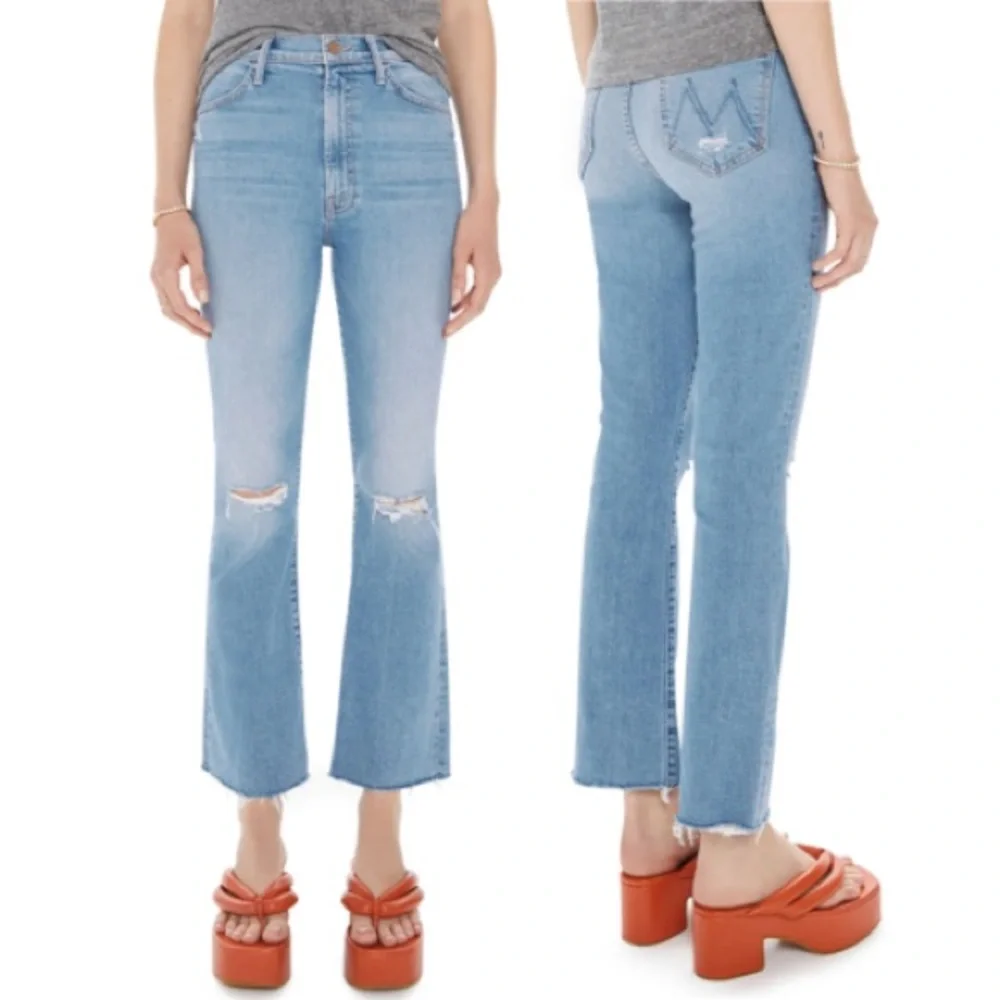 MOTHER Hustler Ankle Fray Jeans in Thrilling Shots